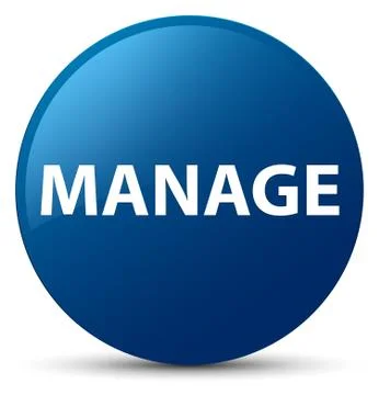 Manage blue round button Illustrazione stock