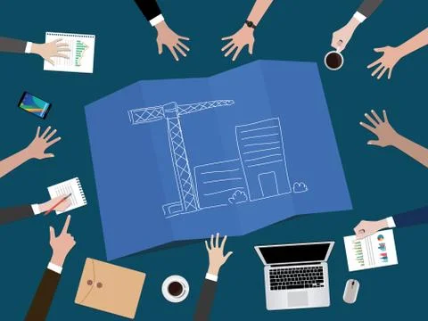 Manage company development or build a startup company concept illustration with Stock Illustration