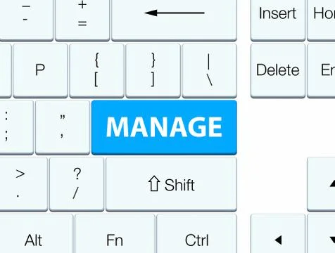 Manage cyan blue keyboard button Illustrazione stock