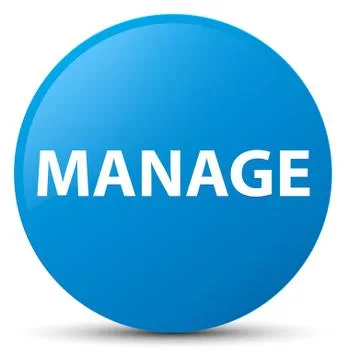 Manage cyan blue round button 스톡 일러스트