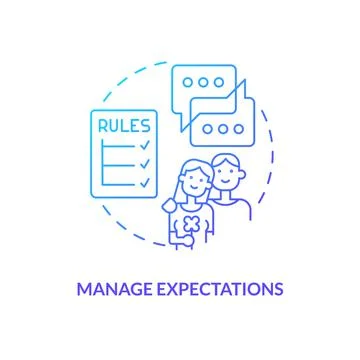 Manage expectations blue gradient concept icon Illustrazione stock