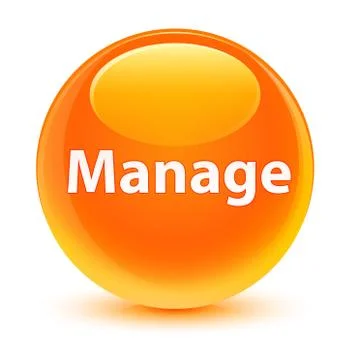 Manage glassy orange round button Stockillustratie