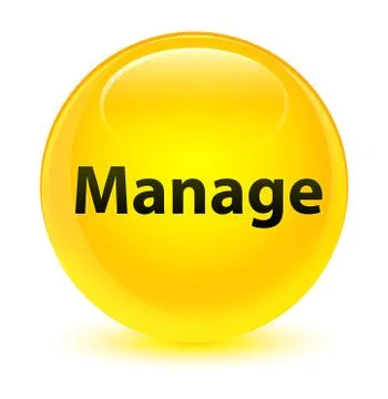 Manage glassy yellow round button 스톡 일러스트