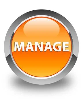 Manage glossy orange round button Illustrazione stock