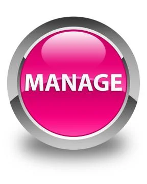 Manage glossy pink round button 스톡 일러스트