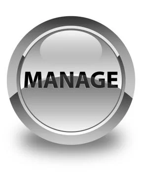 Manage glossy white round button Stock Illustration