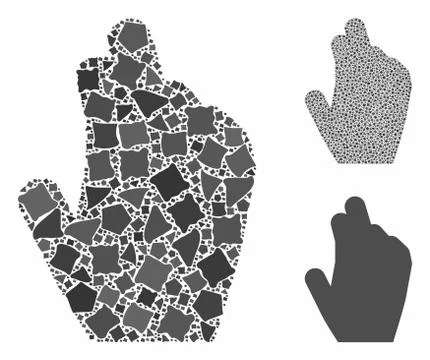 Manage hand Composition Icon of Uneven Elements Illustrazione stock
