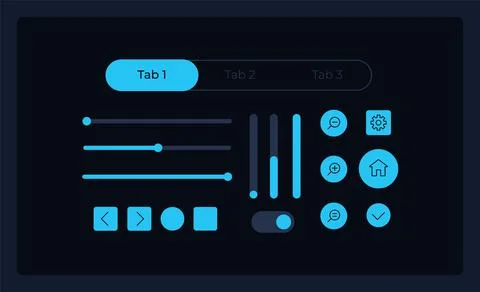 Manage options UI elements kit Illustrazione stock
