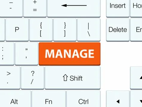Manage orange keyboard button 스톡 일러스트