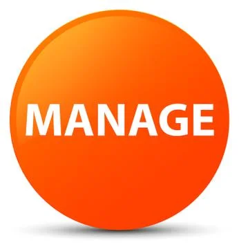 Manage orange round button 스톡 일러스트