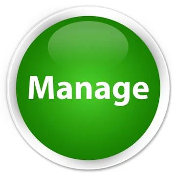 Manage premium green round button Stock Illustration