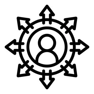 Manage project icon outline vector. Job work Illustrazione stock