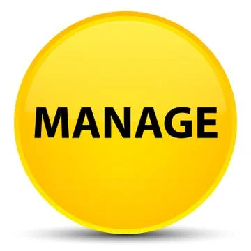 Manage special yellow round button 스톡 일러스트