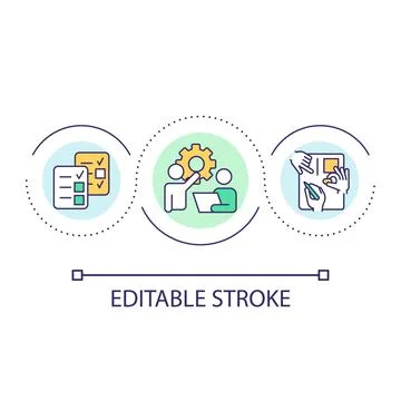 Manage team tasks loop concept icon 库存插图