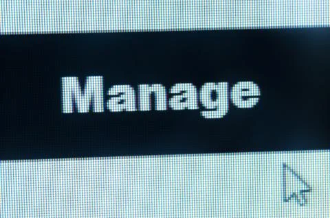 Manage word and cursor Stock Photos