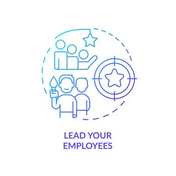 Manage your employees blue gradient concept icon Illustrazione stock