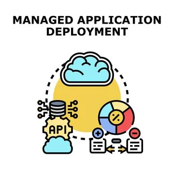 Managed application deployment cloud computing infrastructure concept Stock Illustration