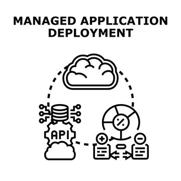 Managed application deployment cloud computing infrastructure concept Stock Illustration