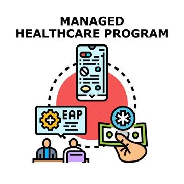Managed healthcare program concept presenting health services Stock Illustration