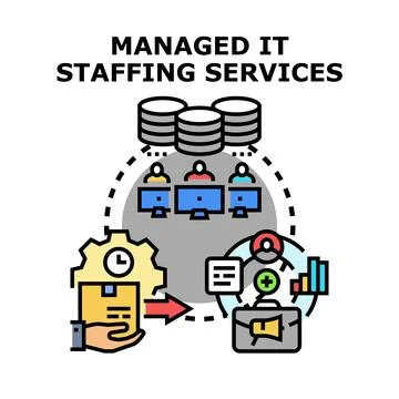 Managed it staffing services concept vector illustration イラスト素材