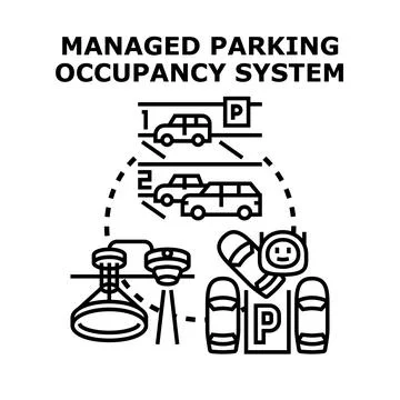 Managed parking occupancy system optimizing urban transport Stock Illustration