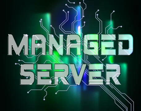 Managed Server Indicates Computer Servers And Connectivity Stock Illustration