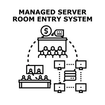 Managed server room entry system concept Stock Illustration