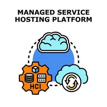 Managed service hosting platform for data infrastructure Stock Illustration