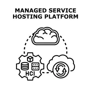 Managed service hosting platform for data infrastructure Stock Illustration