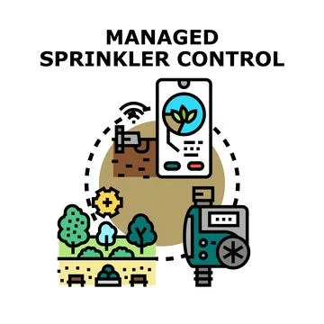 Managed smart sprinkler control system for garden Stock Illustration