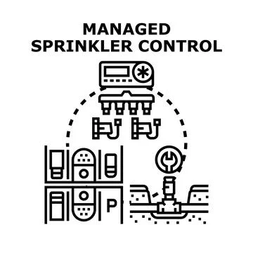 Managed sprinkler control system and smart irrigation technology Stock Illustration
