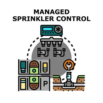 Managed sprinkler control system and smart irrigation technology Stock Illustration