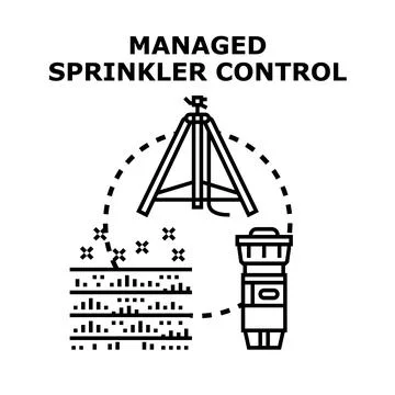 Managed sprinkler control system providing smart irrigation Stock Illustration