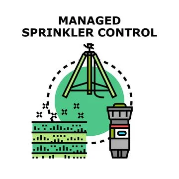 Managed sprinkler control system providing smart irrigation Stock Illustration