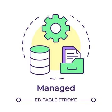 Managed stage multi color concept icon Stock Illustration