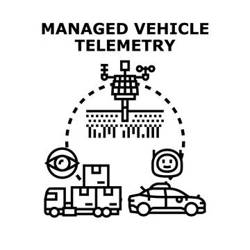 Managed vehicle telemetry technology for transport logistics and monitoring Stock Illustration