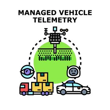 Managed vehicle telemetry technology for transport logistics and monitoring Stock Illustration