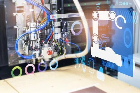 Management and production graphics Using production management and inspecti.. Stock Photos