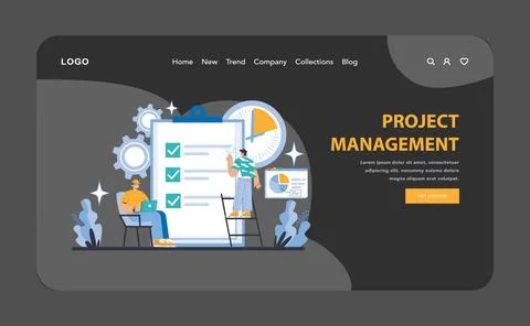 Management and support concept. Flat vector illustration. Illustrazione stock