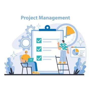Management and support concept. Flat vector illustration. Illustrazione stock
