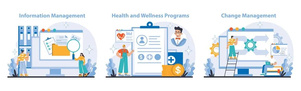 Management and support concept. Flat vector illustration. Stock Illustration