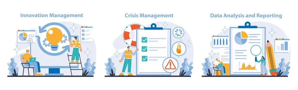 Management and support concept. Flat vector illustration. Stock Illustration