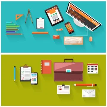 Management and web design concept Illustrazione stock