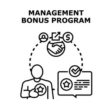 Management bonus program achieving employee success and financial reward Stock Illustration
