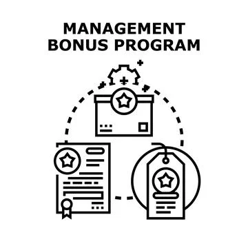 Management bonus program offering performance rewards and incentives Stock Illustration