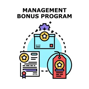 Management bonus program offering performance rewards and incentives Illustration