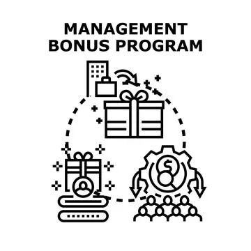 Management bonus program reward system providing employee incentives Stock Illustration