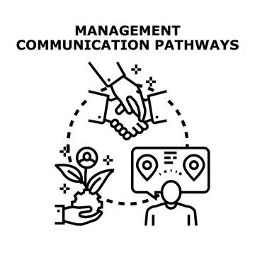 Management communication pathways icon vector concept Stock Illustration