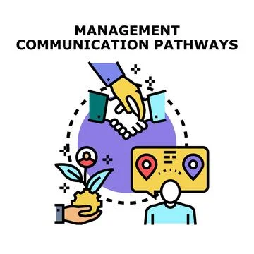 Management communication pathways icon vector concept Stock Illustration