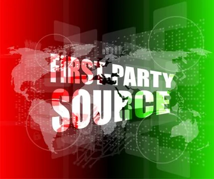Management concept: first party sources words on digital screen Stock Illustration